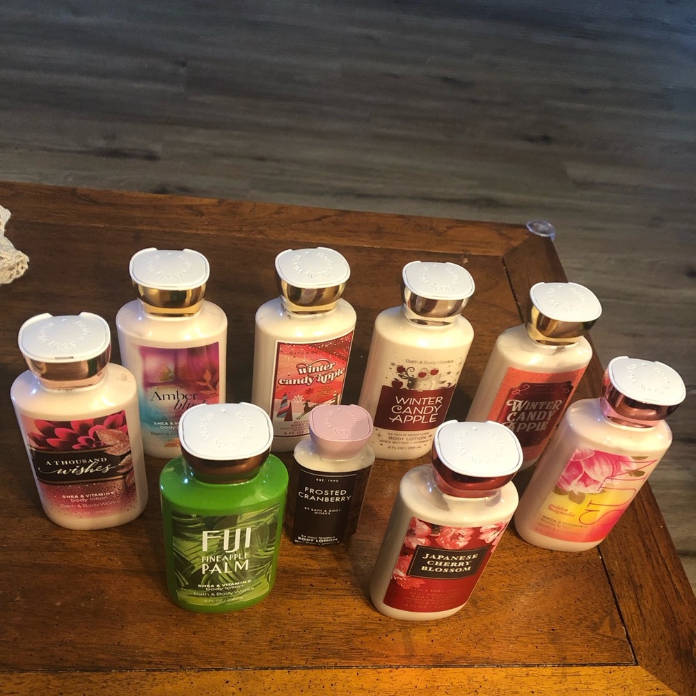 Bath & Body Works Lotion Bundle in Pink, Red, Green & Cream